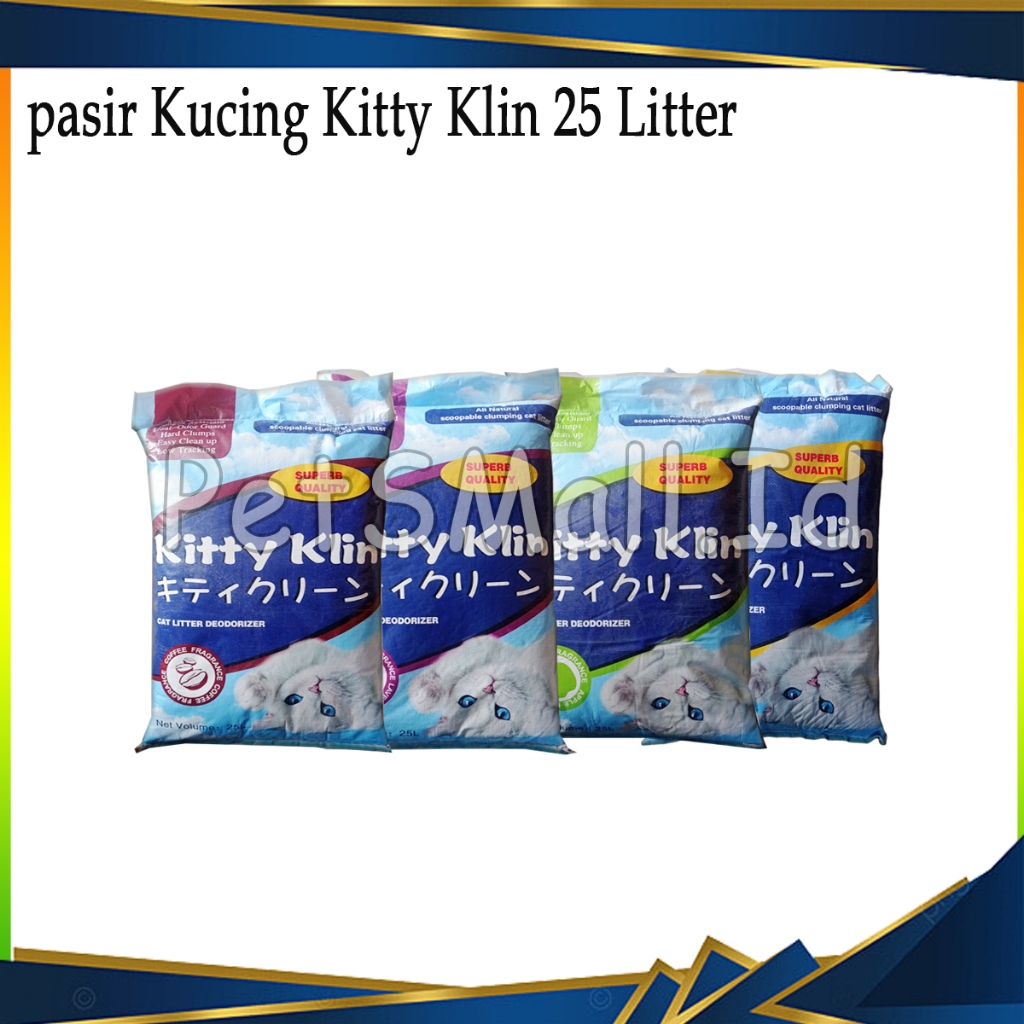 Pasir Kucing 25 Liter Kitty klin - pasir kucing Gumpal Wangi 20 kg
