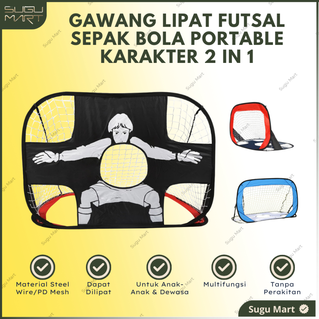 Gawang Lipat Futsal Sepak Bola Portable Karakter | Gawang Lipat Anak | Gawang Mini Portable | Gawang