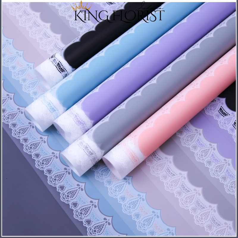 

20 LEMBAR Kertas Buket Bunga MOTIF RENDA LACE BORDER Cellephone Flower Wrapping Paper 6175