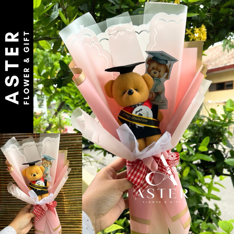 Buket Boneka Mini / Buket Wisuda Boneka Slempang Nama