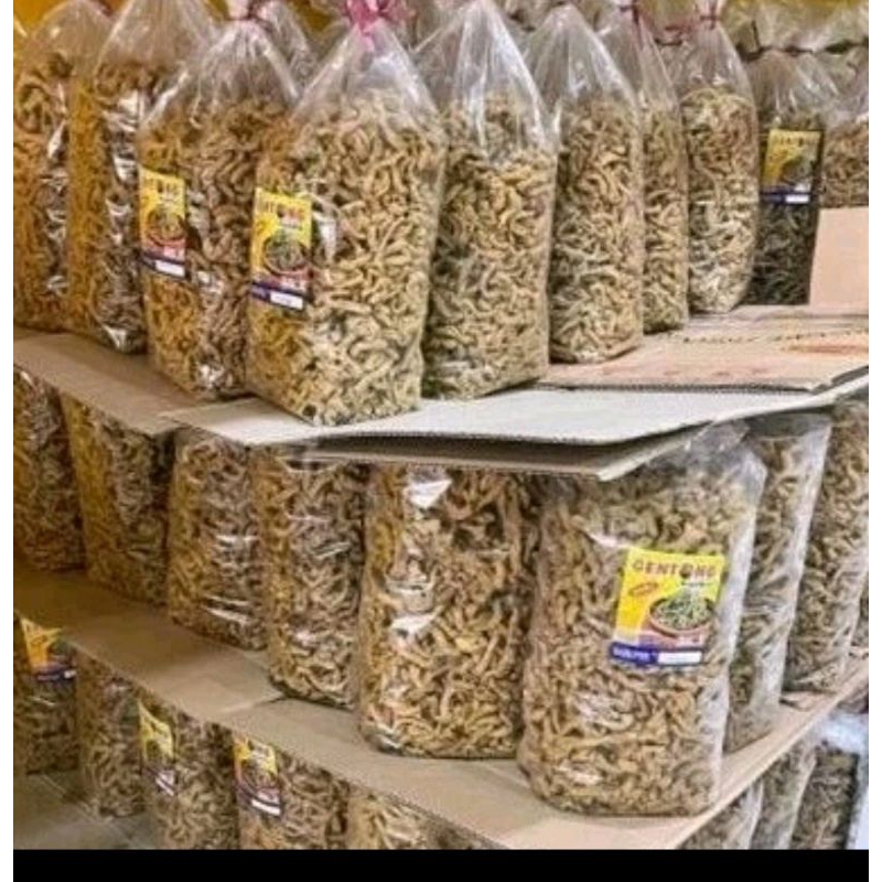 

keripik usus ayam enak 1kg, renyah, gurih/kripik usus