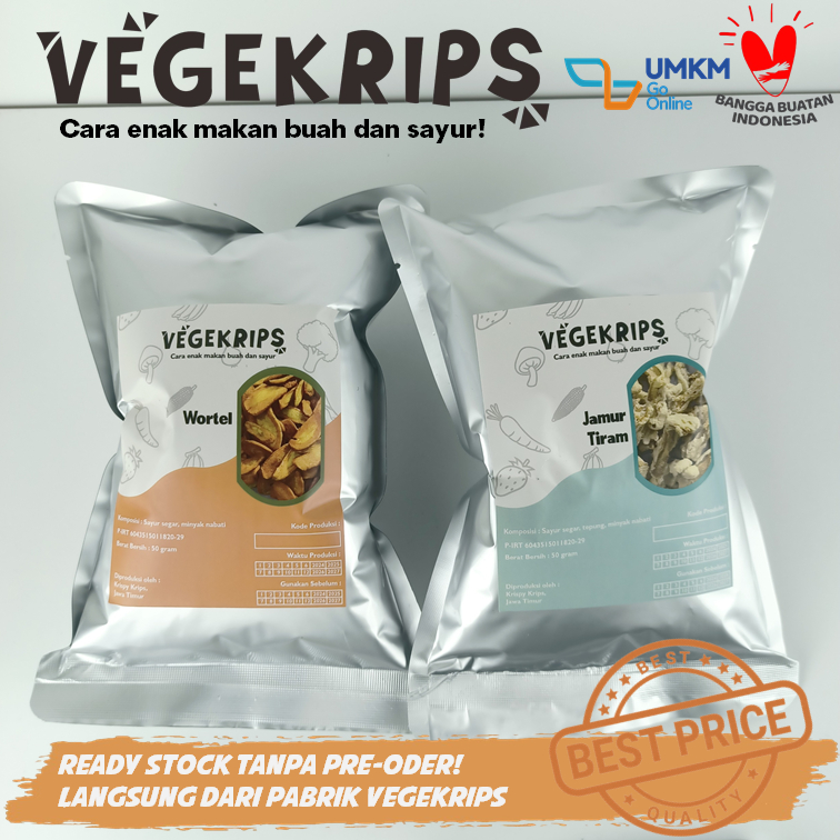 

Keripik Wortel 50 Gr FREE Jamur Tiram 50 Gr VEGEKRIPS