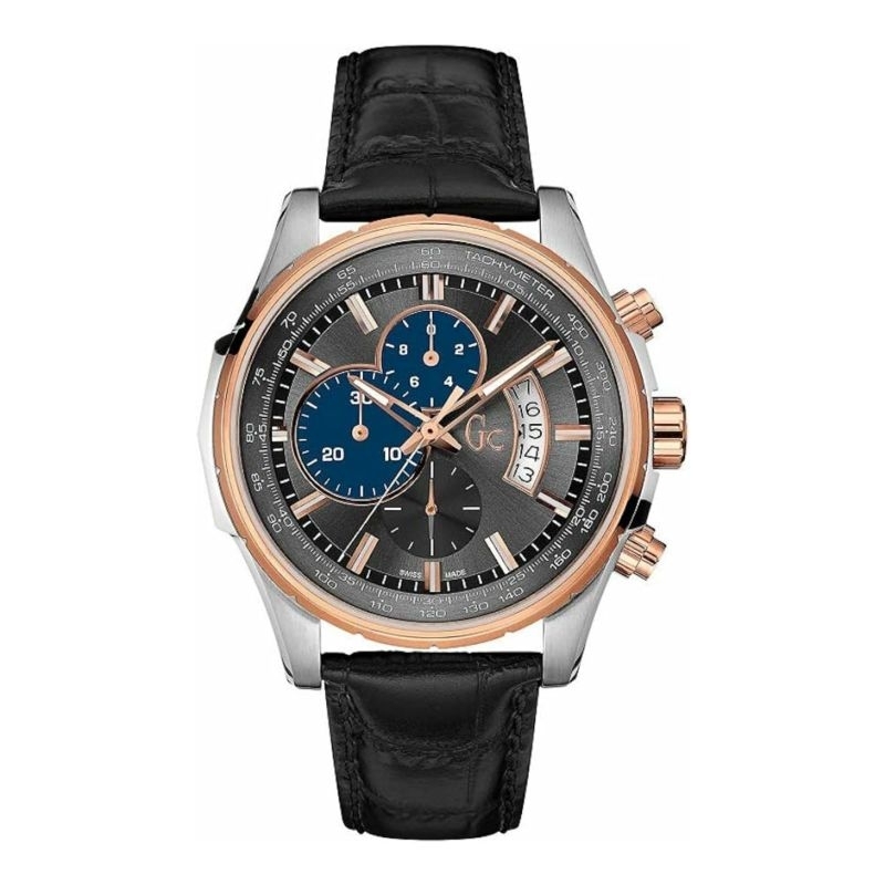 Jam tangan Quartz Chronograph Pria GC Guess Collection Techno Class Executive Leather strap Stainles