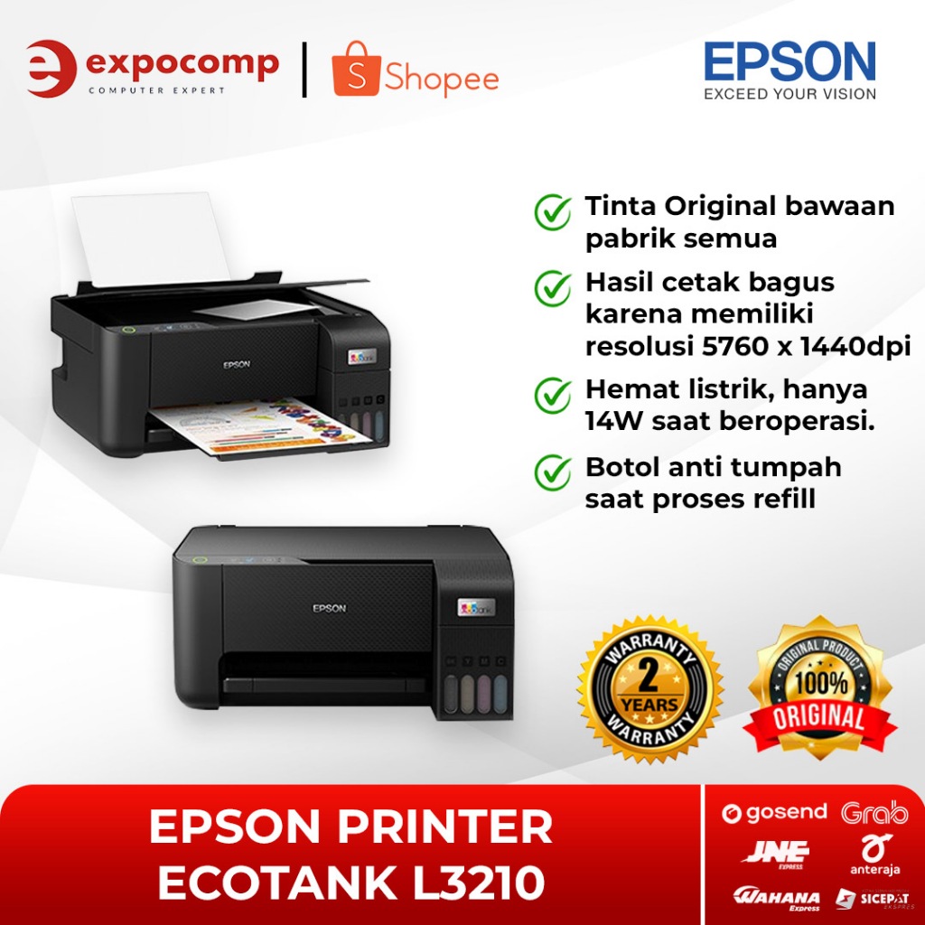 EPSON PRINTER ECOTANK L3210 ALL-IN-ONE INK TANK PRINTER TINTA ORIGINAL EPSON