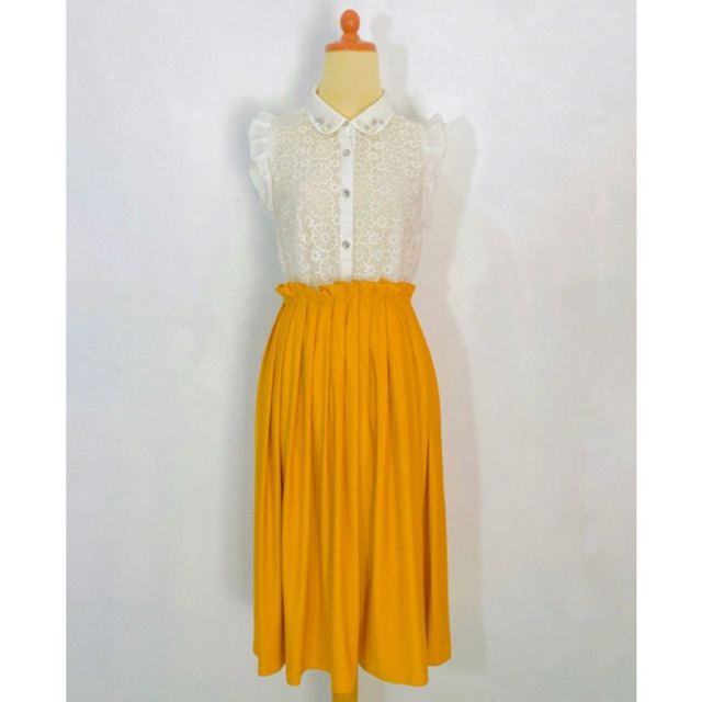 Atasan one set blus blouse kemeja korean look bahan siffon premium brukat brokat prada kerah mutiara