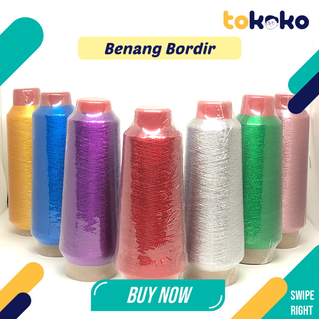 Benang Bordir Polyester Metalik Emas Berbagai Macam Warna Benang Lunarex