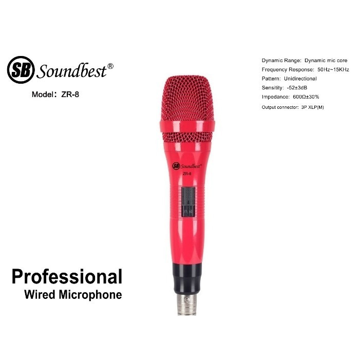 mic kabel soundbest ZR-8 mic soundbest zr8 - Merah