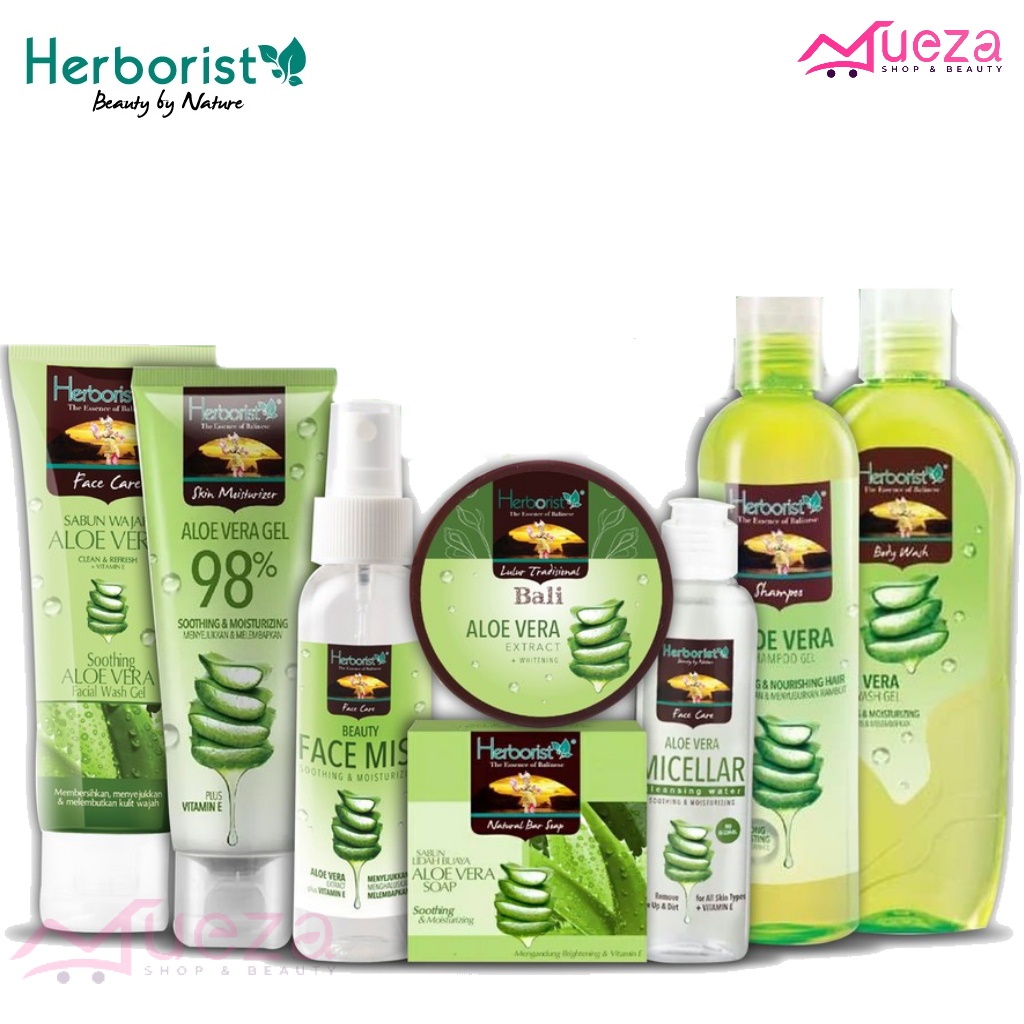Herborist Aloe Vera Series | Gel 98% | Facial Wash | Face Mist Care | Moisturizer | Lulur | Sabun Ba