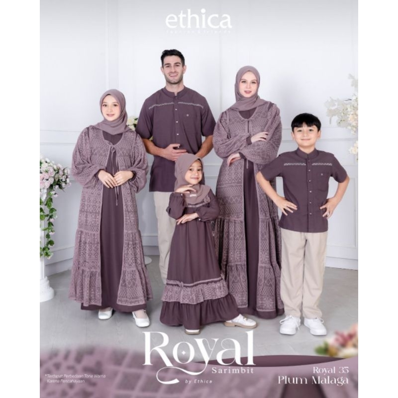 TERMURAH | BEST SELLER | SARIMBIT SET COUPLE KELUARGA ELFA ROYAL 35 PLUM MALAGA BY ETHICA ELFA | KAG