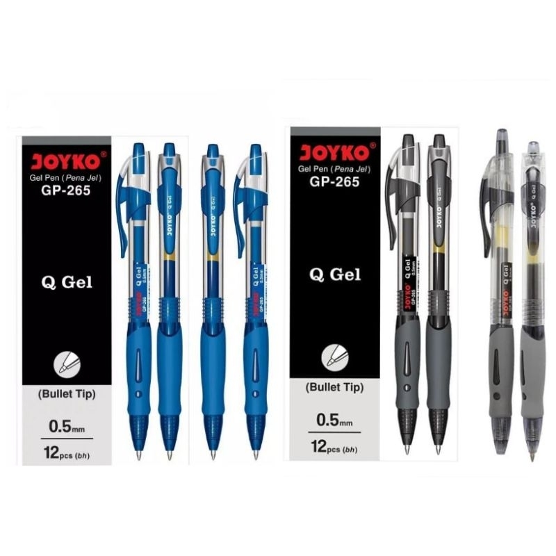 

PER PACK Gel Pen, Pena JOYKO 0.5mm GP-265 Q Gel Per Lusin isi 12 pcs