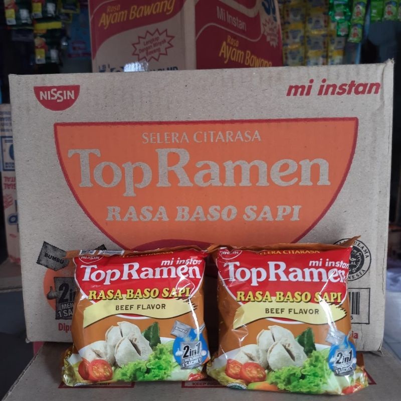

Mie Top Ramen | Mie Top Ramen Jadul | Mie Top Ramen Jadul Rasa Baso Sapi | Mie Top Ramen Jadul Rasa Baso Sapi 1 Dus Isi 40 Pcs