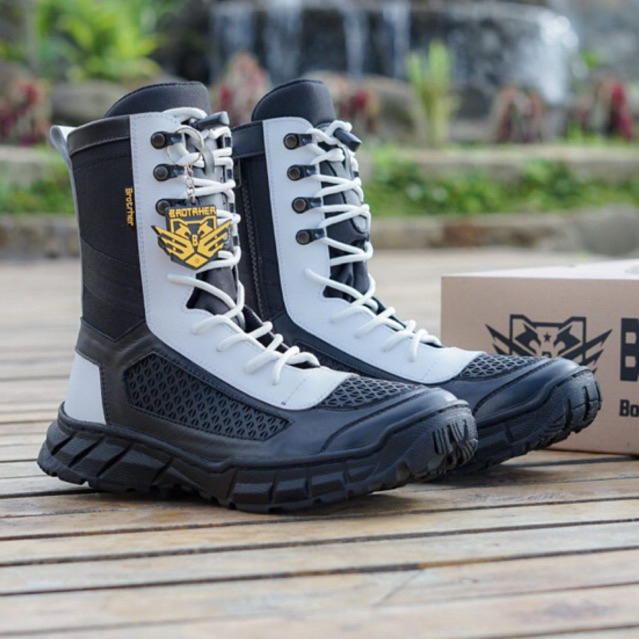 Sepatu pdl brother provos polri kulit sapi asli safety boots model jala tawon