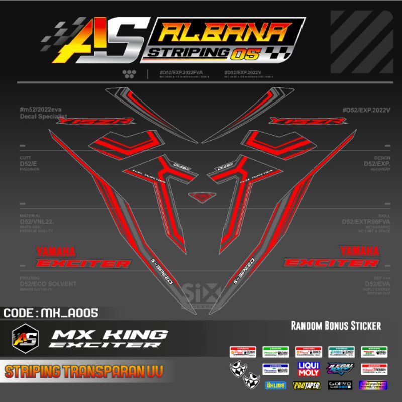STRIPING Y15ZR TRANSPARAN UV/YAMAHA SNIPER 150 /STICKER YAMAHA Y15ZR TRANSPARAN UV