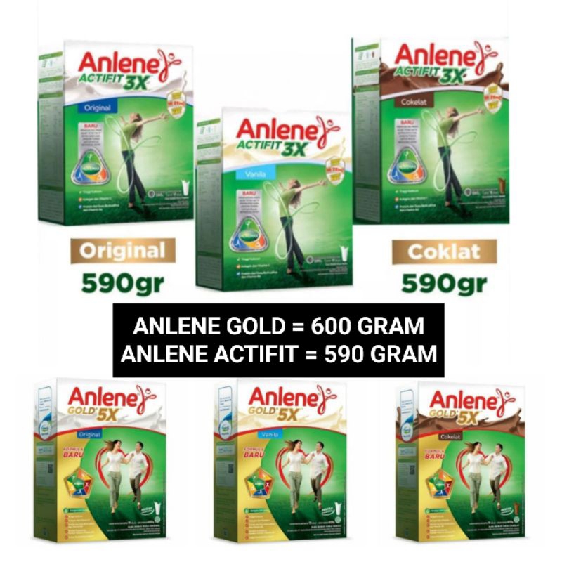 

Anlene Gold 5X 600 gr / Anlene Actifit 590Gr Rasa Coklat Vanilla Original