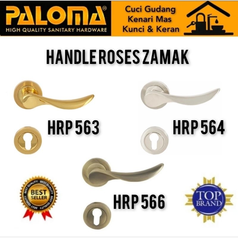 PALOMA HRP 563 | HRP 564 | HRP 566 Handle Pintu Roses Gagang Pintu Zamak-5