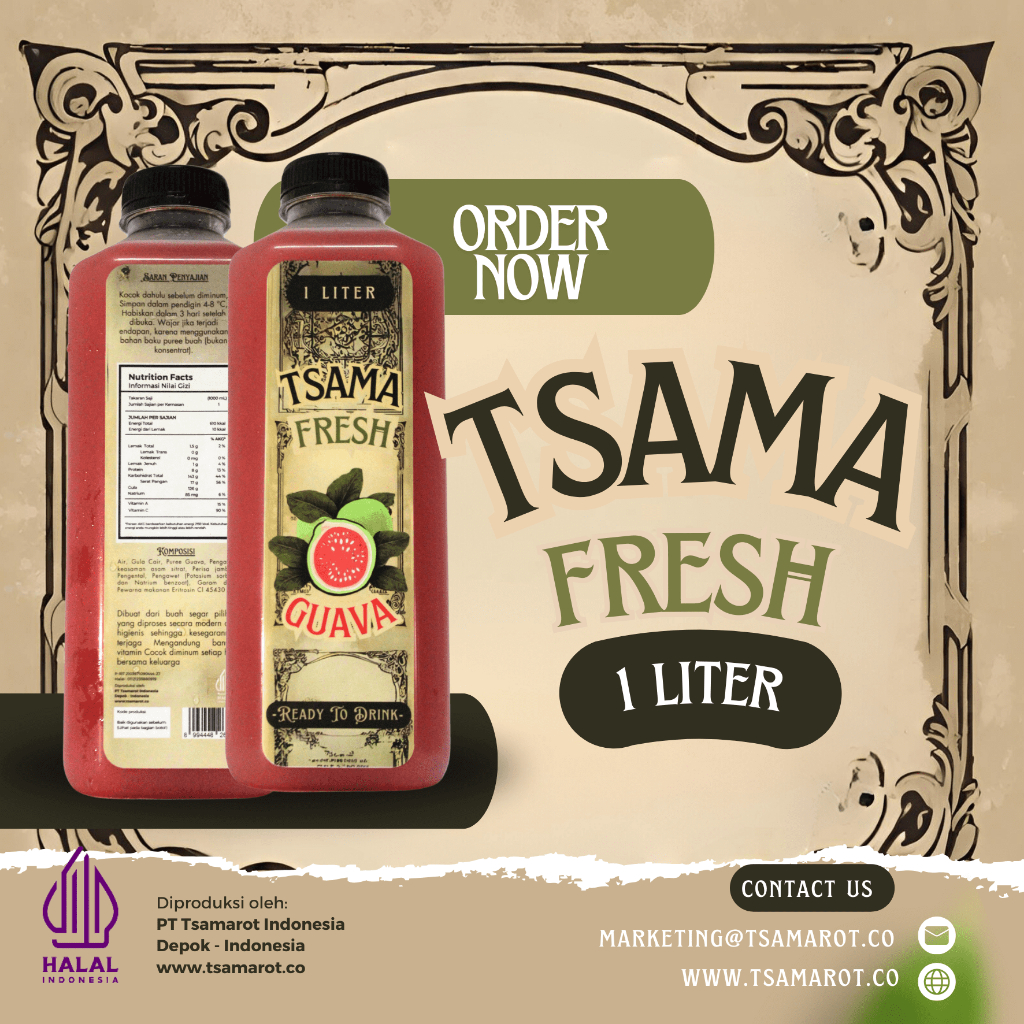 

Tsama Fresh- Guava Juice 1L- Jus Jambu Merah - Juice - 1L