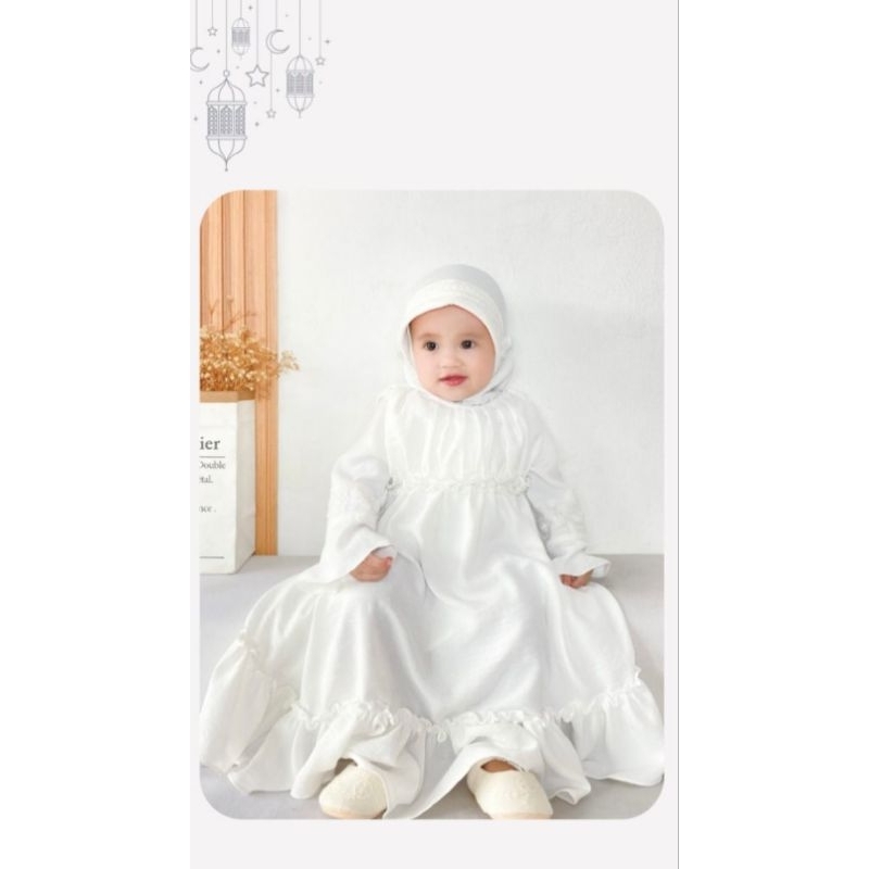 gamis bayi putih Zahra