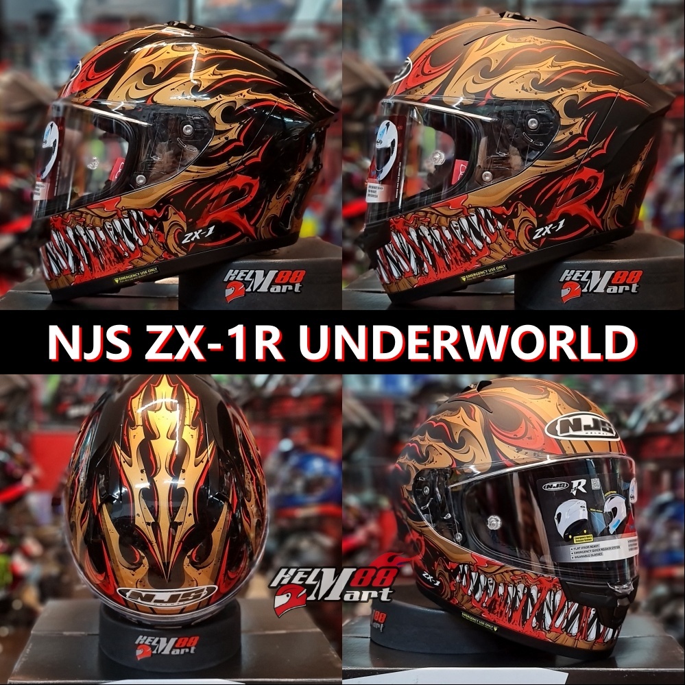 Helm NJS ZX-1R UNDERWORLD (Gloss & Matt/Dop) - Helm NJS ZX1R ZX1 Flat Visor