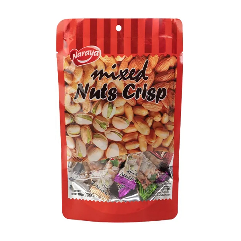 

Naraya Mixed Nuts Crisp 200 Gram Halal | Tingting Kacang Panggang Crispy | Permen Kacang Ting Ting Enting Gepuk