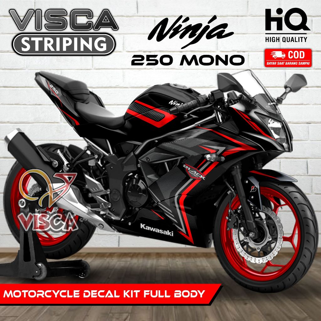Decal Ninja 250 Mono Full Body - Stiker Motor Ninja Mono 250RR Full Body - Dekal Ninja 250 RR Mono -