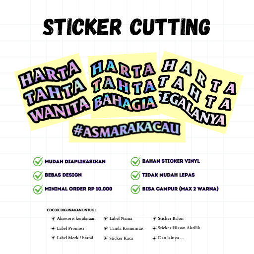 

Custom Sticker Cutting PVC Murah Chromo Hologram Waterproof