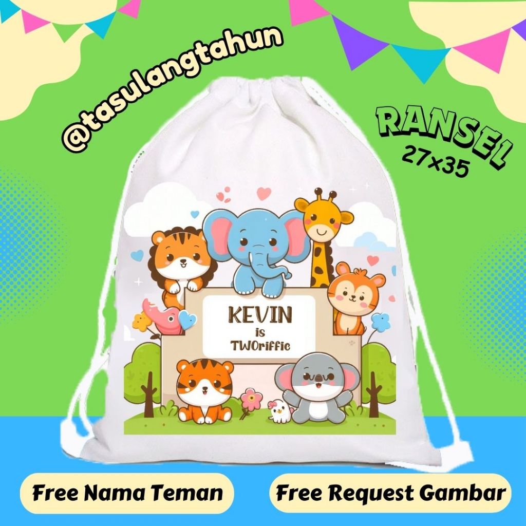 

Tas RANSEL Souvenir Ultah GoodieBag Bingkisan Blacu ANIMAL JUNGLE zoo