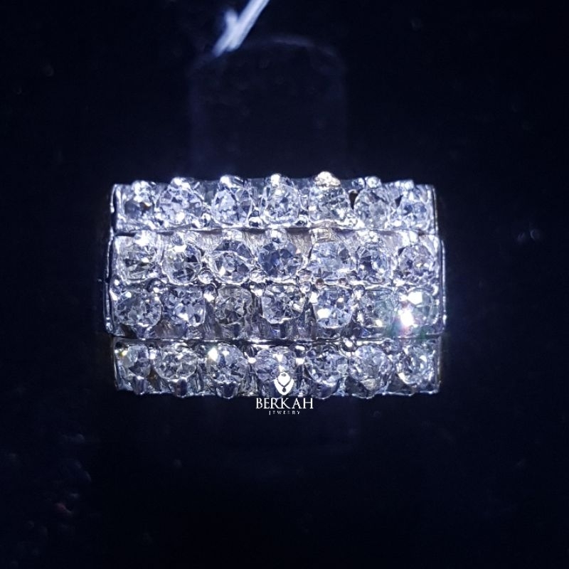 Cincin tangga presiden emas berlian asli natural diamond