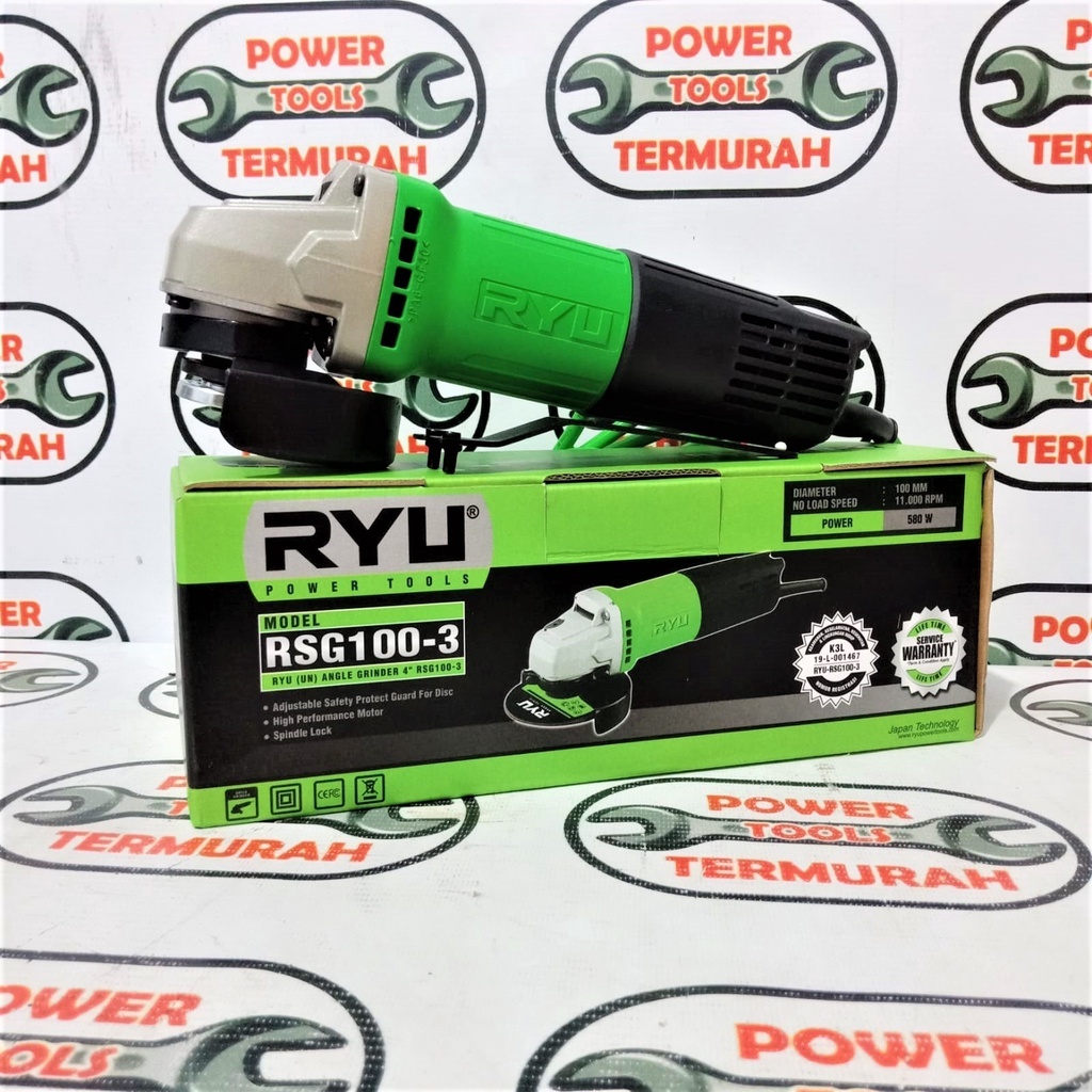 

Gerinda RYU 4" RSG 100-3 Angle Grinder Gurinda Tangan RYU RSG100-3