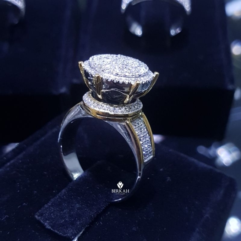 PROMO Cincin Mahkota Emas Berlian Asli Sertifikat LAB