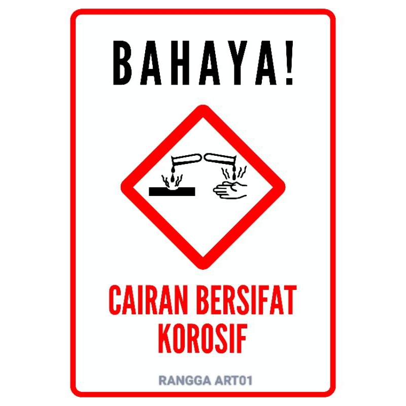 

Stiker bahaya cairan bersifat korosif UK 11 CM × 15 CM