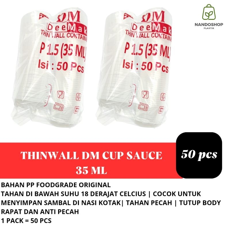 Thinwall DM Sauce Cup 35 ML @ 50 Pcs