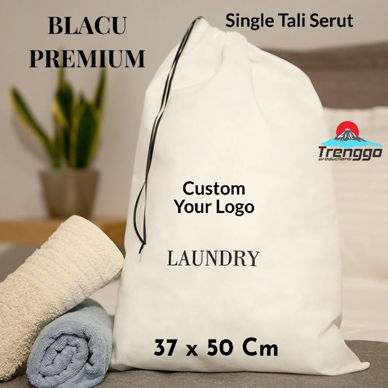Tas Tali Serut Kantung Laundry Bag Blacu Spunbond Custom Sablon