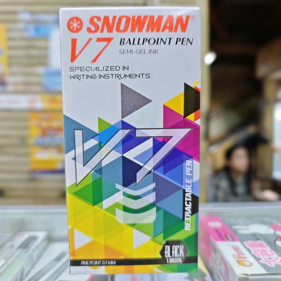 

Bolpen / pulpen / Ballpoint Pen Snowman V7 / V-7 (1 Lsn / 12 Pcs)