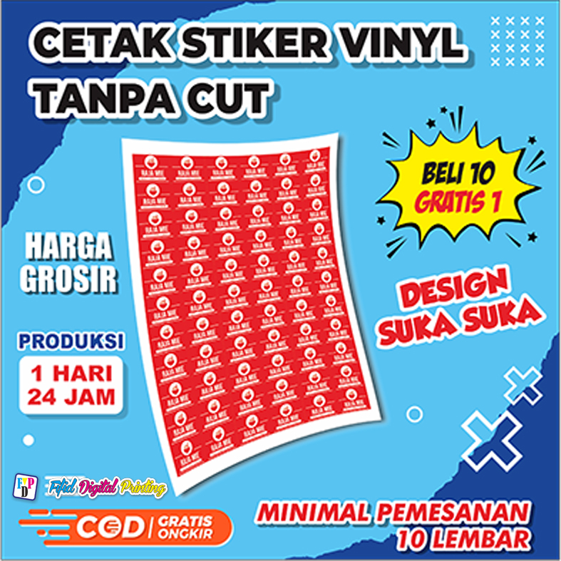 

CETAK SETIKER VINIL + LAMINASI PRINT ONLI