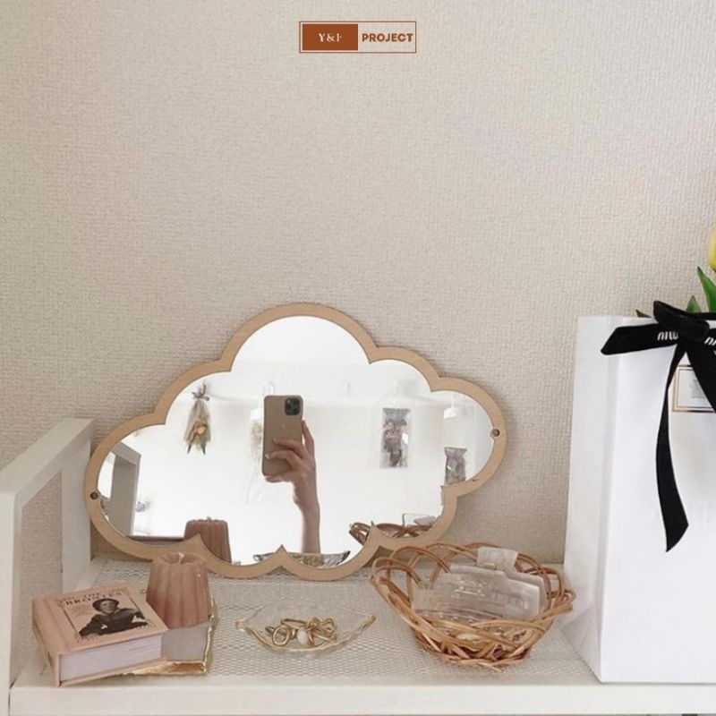 CERMIN / CERMIN DINDING AESTHETIC / CERMIN DINDING MINIMALIS / CERMIN BENTUK AWAN / HIASAN DINDING /