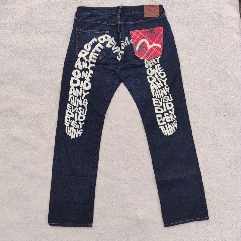 Evisu Selvedge Daicock Did Everything Print Seagull Pocket Jeans