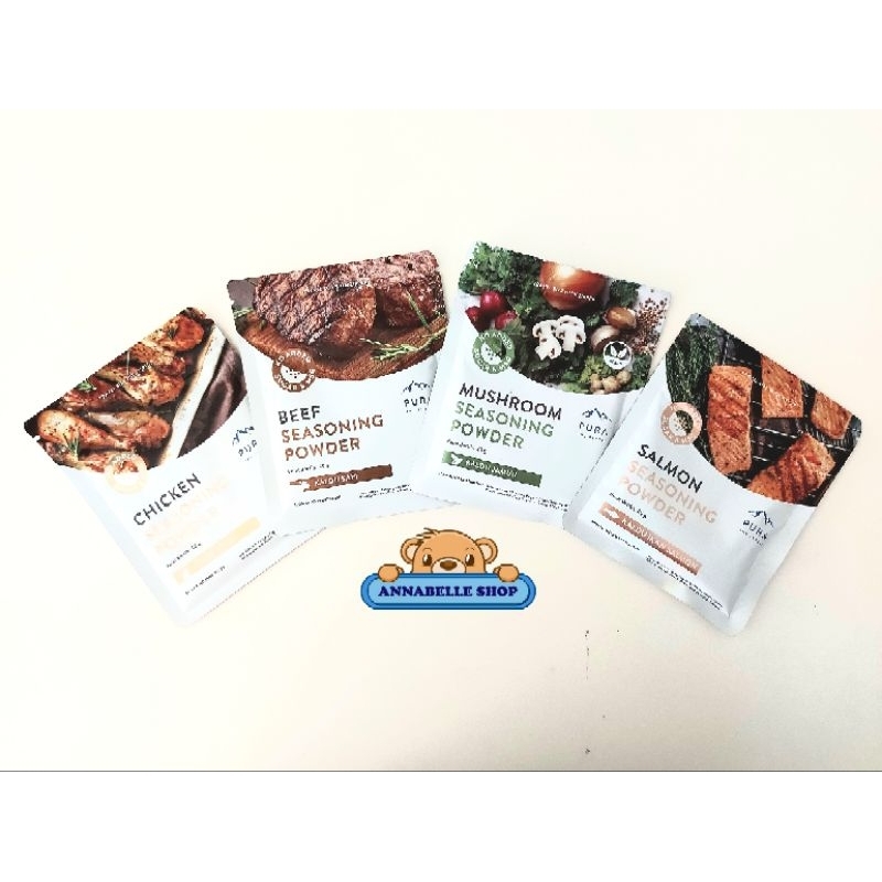 

Pura Seasoning Powder 20gr kaldu Ayam Sapi Jamur Salmon non msg gula