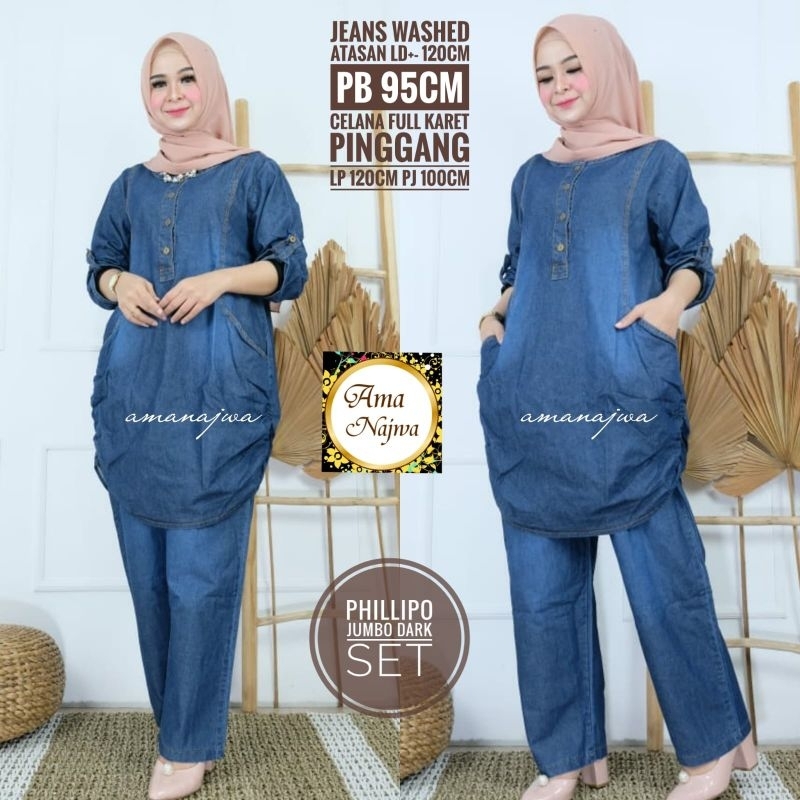 SETELAN CELANA JEANS JUMBO ORI AMA NAJWA