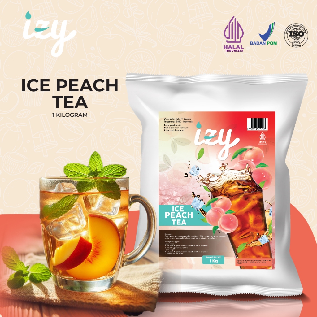 

Izy Powder Drink Peach Iced Tea - Bubuk Minuman Teh Persik 1 Kg