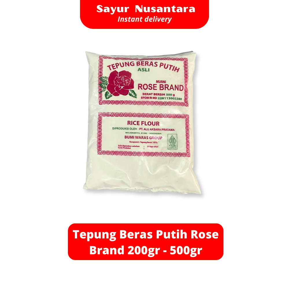 

Tepung Beras Putih Rosebrand 200gr - 500gr - Sayur Nusantara