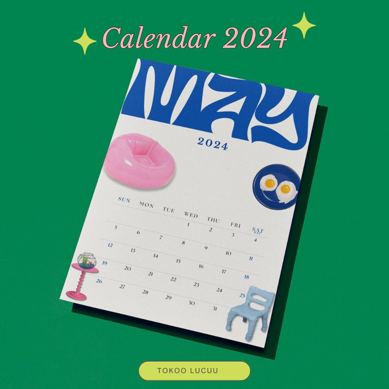 

Kalender Aesthetic / kalender 2024 / poster art print / wall decor