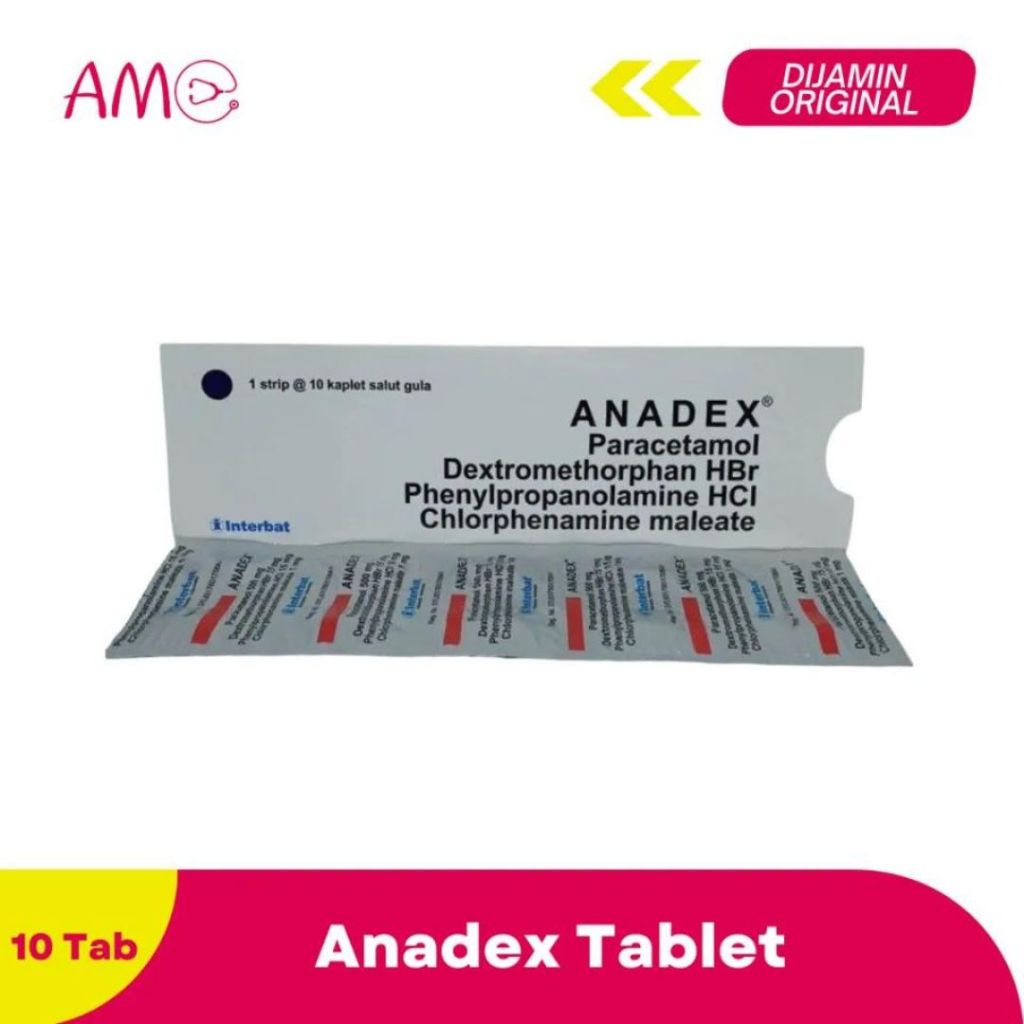 Anadex Kaplet 1 Strip 10 Tablet / obat flu / demam/ batuk