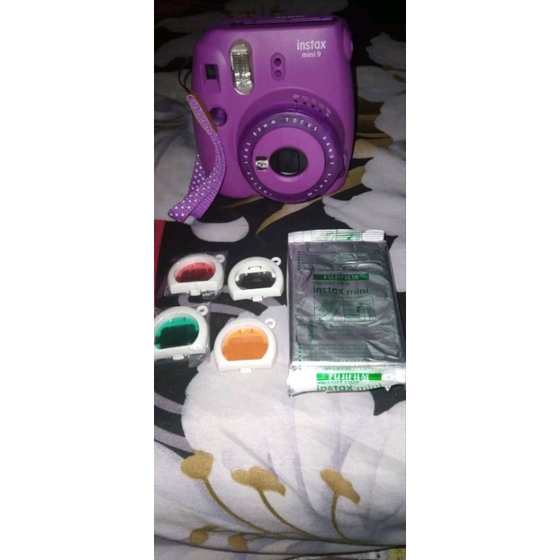 Kamera instax mini 9+ lensa foto+ kertas foto