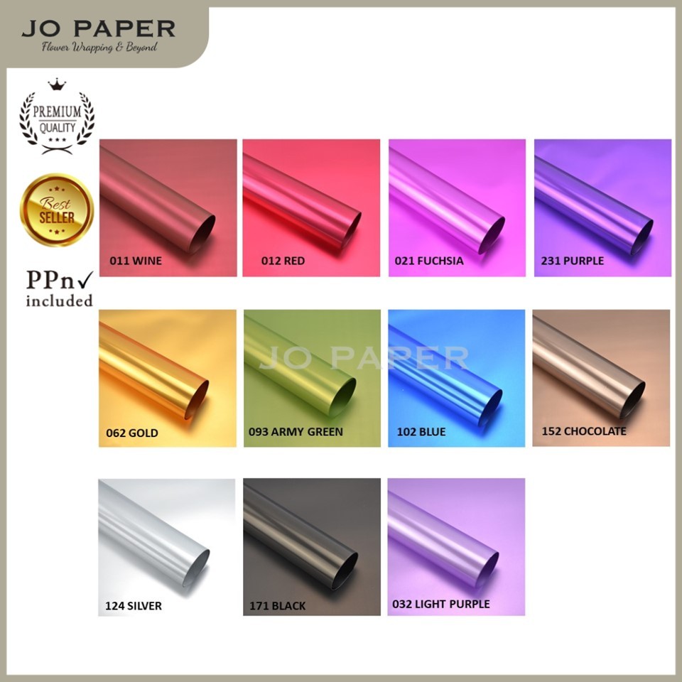 

[5 LEMBAR] Flower Wrapping Paper Metallic Glossy PREMIUM Cellophane Kertas Buket Bunga Kertas Kado