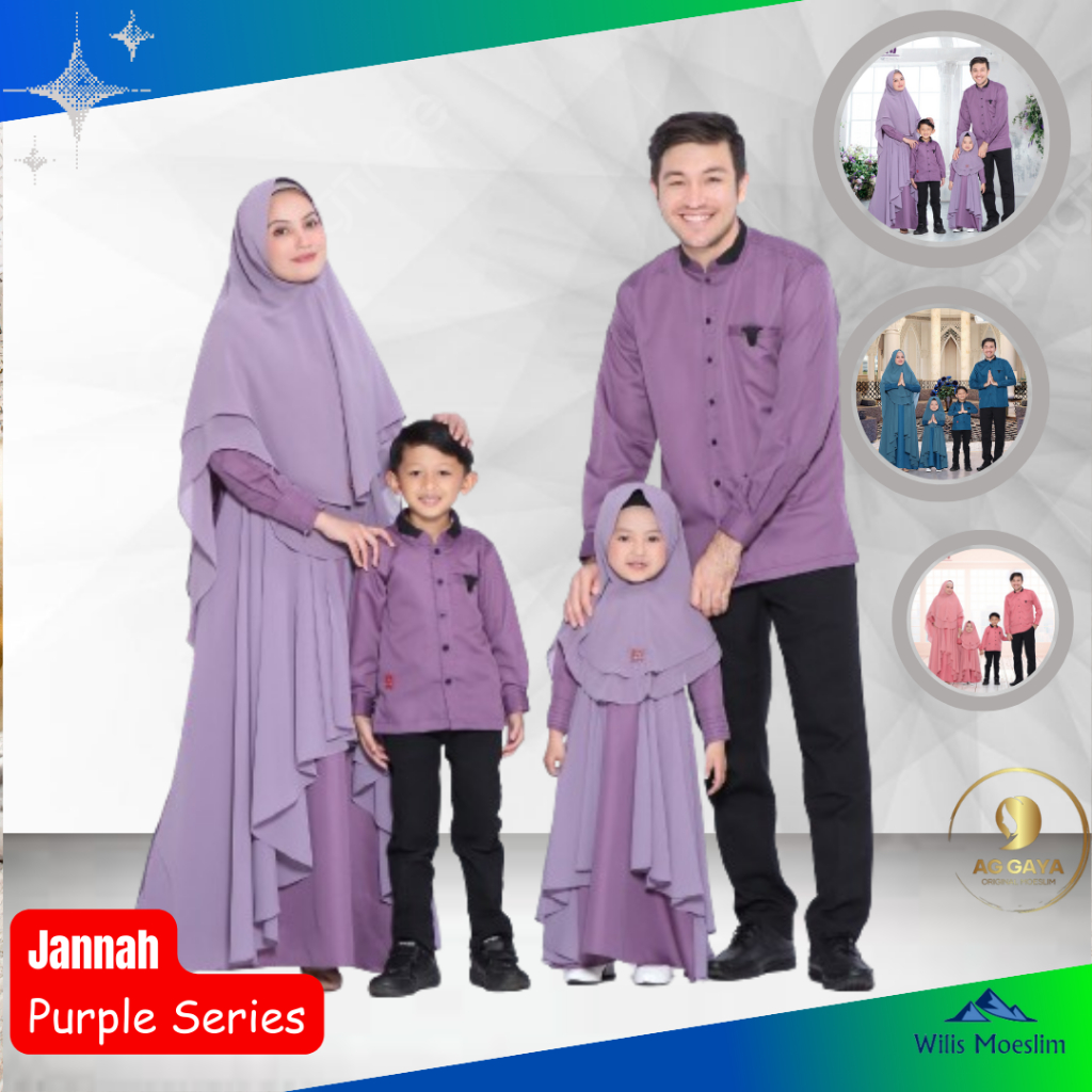 Gamis Wanita Couple Koko Pria Muslim Muslimah Family Set Anak Cowok Cewek Baju Keluarga Pasangan Leb