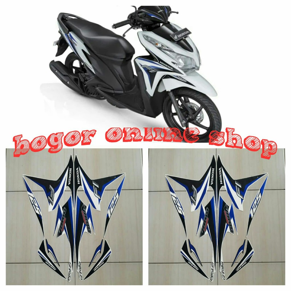 stiker body lis motor vario techno 125 fi 2014 putih-biru