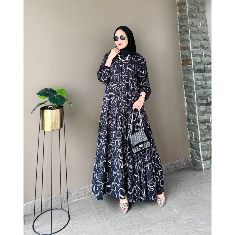 Gamis Rayon susun flower