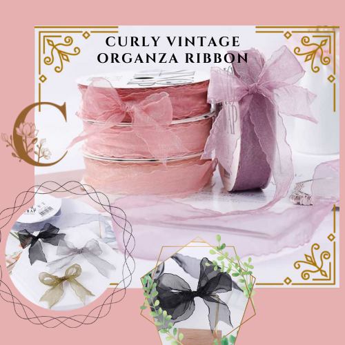 

[Per Meter] Pita Organza Keriting Premium - Korean Curly Fishtail Ribbon Transparan - Pita Kriwil Gelombang Organdi Lebar 2.5 cm - Pita Chiffon Halus Transparent - Kado Pesta Wedding Bucket Buket Bunga Bouquet Packaging Hampers