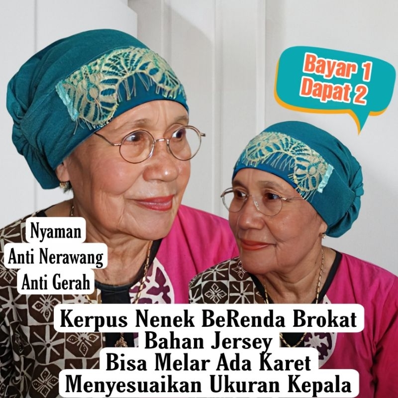 Kerpus Kupluk Ciput Topi Turban Tulban Beanies Nenek Embah Mbah Eyang Umi Bahan Jersey Jersi Jersy D