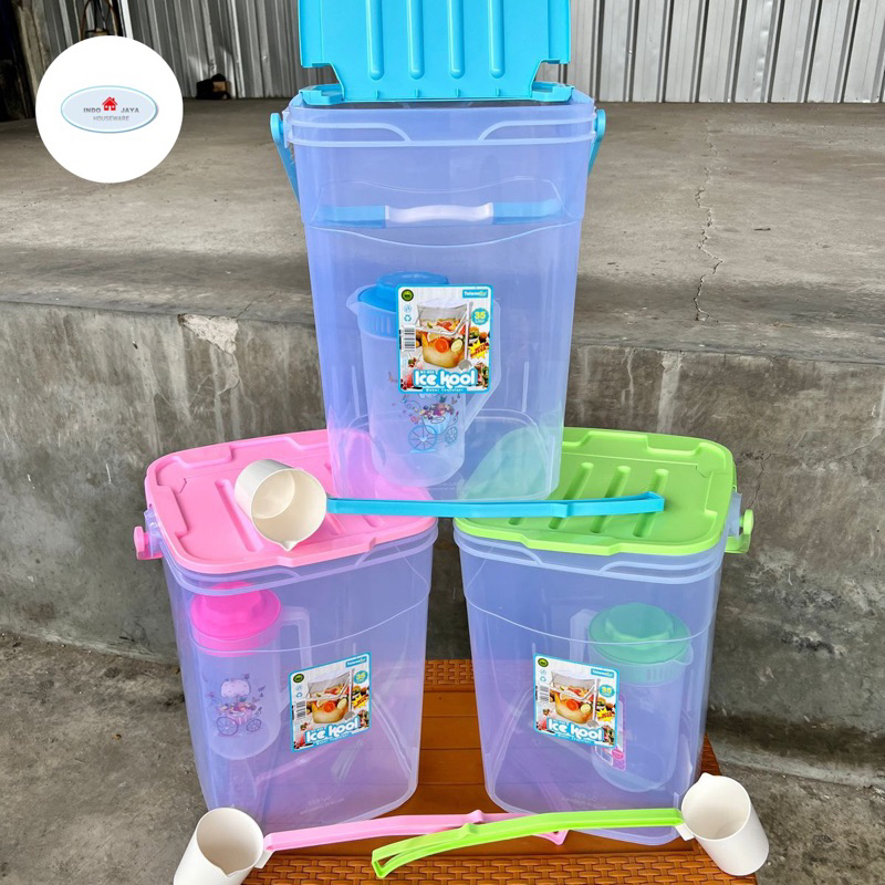 tempat es buah 35 liter free gayung + eskan 2,1liter / aquarium es buah / tempat es kelapa / box es 